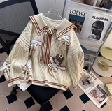 Ndyad collar preppy bow sweater HZ1024