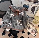 Ndyad collar preppy bow sweater HZ1024