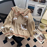 Ndyad collar preppy bow sweater HZ1024