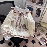 Ndyad collar preppy bow sweater HZ1024