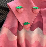 Ndyad Strawberry Bear Doll Collar Long Sleeve Sweater HZ1024