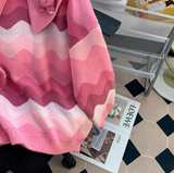 Ndyad Strawberry Bear Doll Collar Long Sleeve Sweater HZ1024