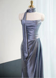 Ndyad Strapless Sheath Satin Prom Dresses Formal Evening Gowns HZ1024