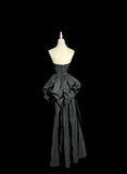 Ndyad Black Sweetheart Neck A-Line Taffeta Long Prom Dresses Elegant Formal Evening Gowns HZ1024