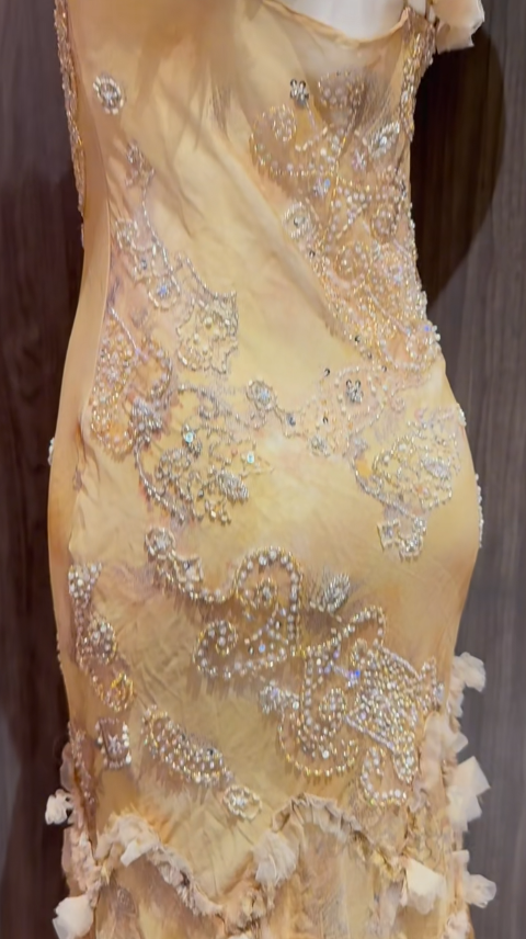 Ndyad Yellow Straps Mermaid Chiffon Beading Long Prom Dresses Vintage Evening Gowns HZ1024