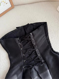 Ndyad Black Strapless A-Line Satin Short Prom Dress Homecoming Dress HZ1024