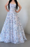 Ndyad White Off-the-shoulder A-Line Tulle Long Prom Dresses Elegant Wedding Dress with Appliques HZ1024