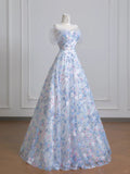 Ndyad White Off-the-shoulder A-Line Tulle Long Prom Dresses Elegant Wedding Dress with Appliques HZ1024