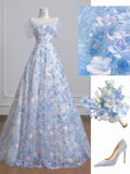 Ndyad White Off-the-shoulder A-Line Tulle Long Prom Dresses Elegant Wedding Dress with Appliques HZ1024