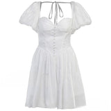 Ndyad White Off Shoulder A-Line Tulle Short Prom Dresses Homecoming Dress HZ1024