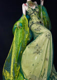Ndyad Green V-neck Mermaid Beaded Lace Tulle Long Prom Dresses Vintage Elegant Formal Evening Gowns HZ1024