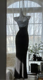 Ndyad Black Halter Mermaid Chiffon Beading Long Prom Dresses Vintage Formal Evening Gowns HZ1024