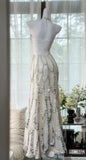 Ndyad White Halter Neck A-Line Chiffon Sequin Long Prom Dresses Formal Evening Gowns HZ1024
