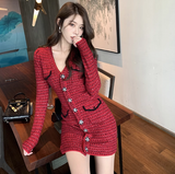 Ndyad Chanel style red dress HZ1024