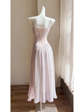 Ndyad Light Purple Spaghetti Strap A-Line Chiffon Long Prom Dresses Formal Evening Gowns with Lace Appliques HZ1024