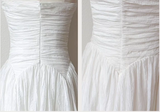 Ndyad White Strapless A-Line Chiffon Long Prom Dresses Birthday Evening Gowns HZ1024