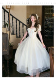 Ndyad Light Apricot A-Line Sweetheart Neck Tulle Lace Long Prom Dresses Sweet Birthday Evening Gowns HZ1024