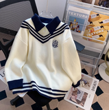 Ndyad style fake two piece polo neck Women's long sleeve sweater HZ1024