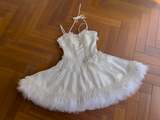 Ndyad White Spaghetti Straps A-Line Tulle Lace Short Prom Dresses Homecoming Dresses with Beading HZ1024