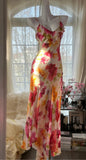 Ndyad Spaghetti Straps Sheath Print Chiffon Prom Dresses Formal Evening Gowns HZ1024