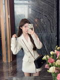 Ndyad style white thick wool suit skirt HZ1024