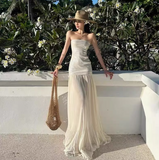 Ndyad White Strapless Sheath Birthday Dress HZ1024