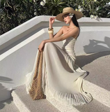 Ndyad White Strapless Sheath Birthday Dress HZ1024