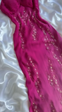 Ndyad Fuchsia Spaghetti Straps Sheath Chiffon Beading Long Prom Dresses Vintage Evening Gowns HZ1024