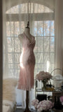 Ndyad Pink Halter Collar Bodycon Chiffon Short Prom Dresses Vintage Party Dress with Beading HZ1024