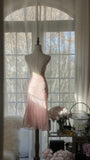 Ndyad Pink Halter Collar Bodycon Chiffon Short Prom Dresses Vintage Party Dress with Beading HZ1024