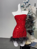Ndyad Blue Strapless A-Line Sequin Short Party Dresses Homecoming Dresses HZ1024