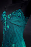 Ndyad Jade Gradient Spaghetti Straps Sheath Chiffon Beading Long Prom Dresses Classic Formal Evening Gowns HZ1024