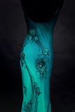 Ndyad Jade Gradient Spaghetti Straps Sheath Chiffon Beading Long Prom Dresses Classic Formal Evening Gowns HZ1024