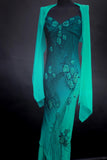 Ndyad Jade Gradient Spaghetti Straps Sheath Chiffon Beading Long Prom Dresses Classic Formal Evening Gowns HZ1024