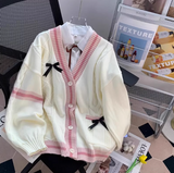 Ndyad preppy bow cardigan sweater HZ1024
