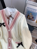 Ndyad preppy bow cardigan sweater HZ1024