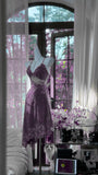 Ndyad Green Spaghetti Straps A-Line Chiffon Beaded Short Prom Dresses HZ1024
