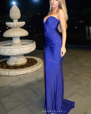 Ndyad Navy Blue Sweetheart Mermaid Long Prom Dresses Sparkling Formal Evening Gowns HZ1024
