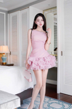 Ndyad Pink Bateau Sheath Tulle Short Evening Dress Sweet Homecoming Dresses HZ1024