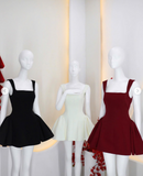 Ndyad White Square Neck A-Line Satin Short Party Dresses Sweet 16 Birthday Dress HZ1024
