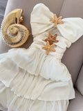 Ndyad White Strapless A-Line Chiffon Short Party Dress Birthday Dress with Starfish HZ1024