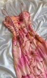 Ndyad Spaghetti Straps Sheath Beaded Chiffon Long Prom Dresses Vintage Evening Gowns HZ1024