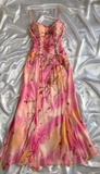 Ndyad Spaghetti Straps Sheath Beaded Chiffon Long Prom Dresses Vintage Evening Gowns HZ1024