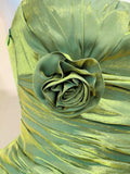 Ndyad Green Spaghetti Straps A-Line Satin Long Prom Dresses Birthday Evening Gowns HZ1024