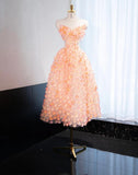 Ndyad Sweetheart A-Line Tulle Stunning Prom Dresses with 3D Appliques Sweet 16 Dress HZ1024