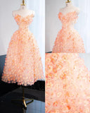 Ndyad Sweetheart A-Line Tulle Stunning Prom Dresses with 3D Appliques Sweet 16 Dress HZ1024