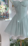 Ndyad Green A-Line Chiffon Lace Short Birthday Party Dress HZ1024