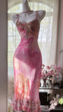 Ndyad Pink Square Neck Sheath Lace Chiffon Short Vintage Prom Dresses HZ1024