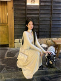 Ndyad Swing Neck Long Sleeve Scarf Knitted Dress HZ1024