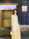 Ndyad Swing Neck Long Sleeve Scarf Knitted Dress HZ1024